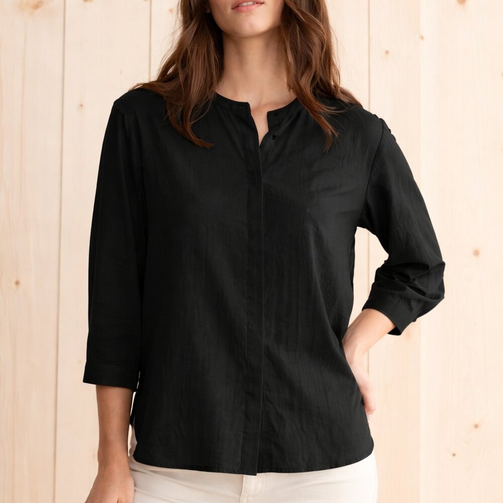 Jenni‎ Kayne James Button Down Blouse Black XS